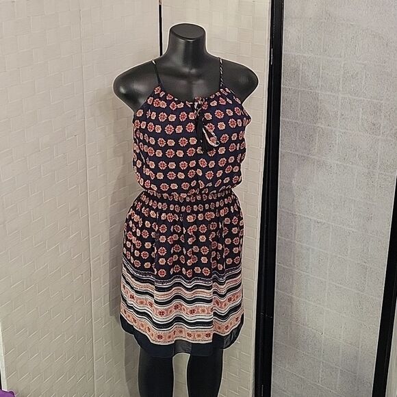 BRAND NEW ENFOCUS STUDIO SLEEVELESS MULTI-COLOR SHIFFON MINI DRESS - Picture 10 of 14